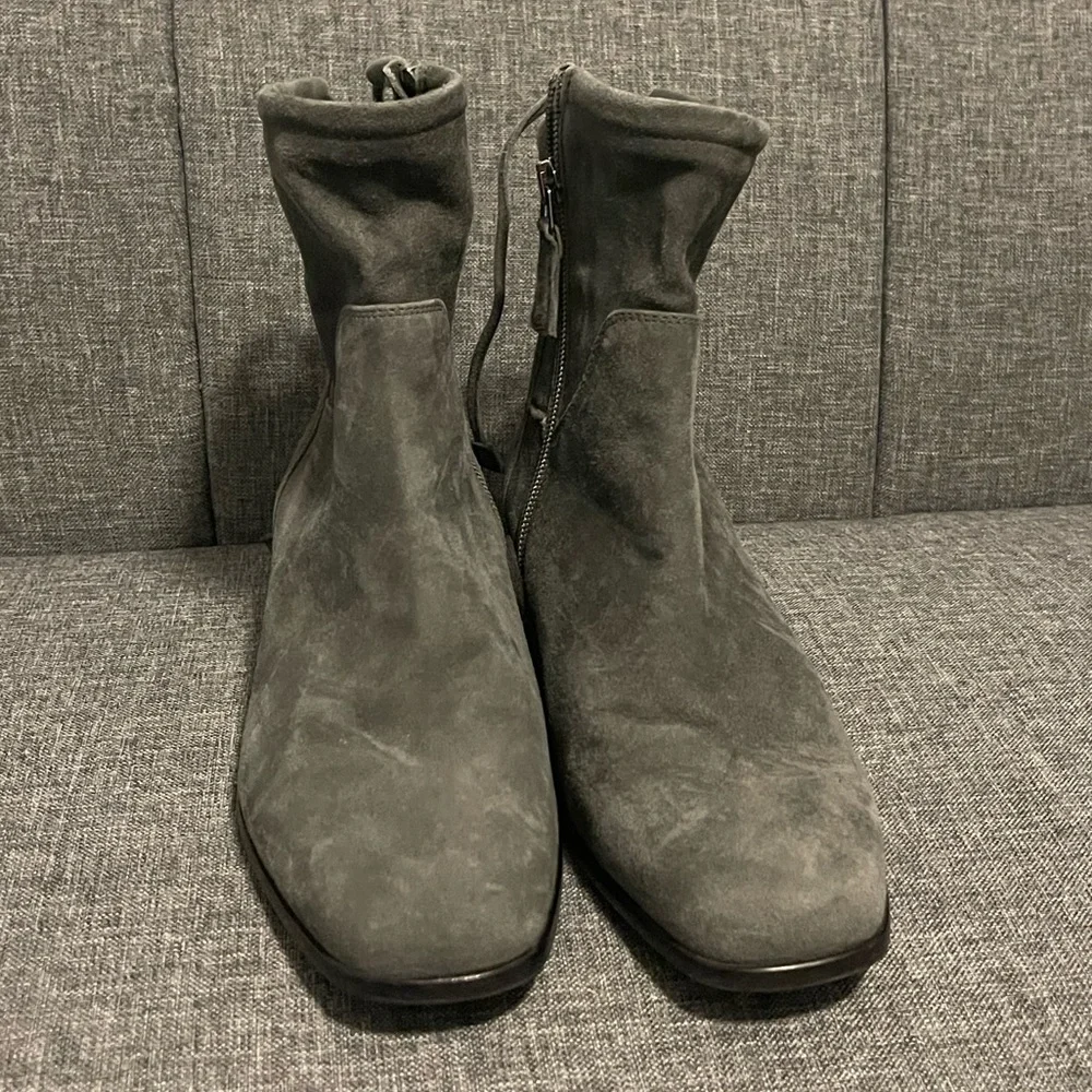 Aquatalia Lisa Weatherproof Suede Slouch Boots - Picture 1 of 9